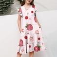thumbnail image 5 of Eltusu Summer Dresses for Girls, Crewneck Cute Ruffle Sleeve Short Sleeve Kids Clothes Multicolor Size 12-13 T, 5 of 5