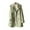 Green, variant on YFNNUP Women's Plus Size Trench Coat Lapel Double Breasted Windbreaker Jacket Solid Casual Cropped Overcoat