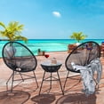 thumbnail image 5 of Patio 3 Piece Outdoor Acapulco Conversation Bistro Chair Set for Patio Garden Porch Includes (Black), 5 of 5