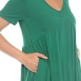 thumbnail image 5 of White Mark Short Sleeve Shirred Front Knit Tunic Top with Pockets, Women's, S-XL, 5 of 6