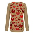 GERsome Women's Heart Print T Shirts Crew Neck Long Sleeve Tops