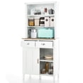 thumbnail image 4 of Costway Aparador de cocina 170cm, armario de cocina independiente con puertas correderas, estante para microondas y estantes ajustables, armario moderno con estantes abiertos y 2 cajones para el hogar, 4 of 4