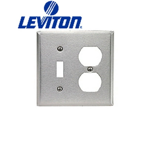 Leviton 8410540 Wallplate 2Gang 1Toggle 1Duplex Oversize Size 302