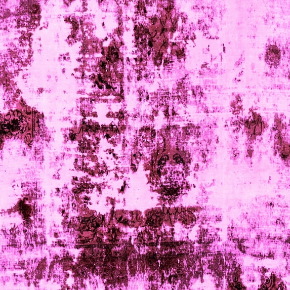 Ahgly Company Indoor Square Abstract Pink Modern Area Rugs, 6' Square