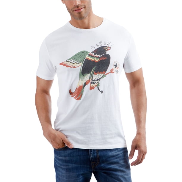 Lucky Brand - Camiseta con gráfico de halcón para hombre, color blanco roto, grande Lucky Brand Camiseta gráfica