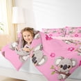 thumbnail image 4 of Homewish Kawaii Koala Lover Full Size Comforter Sets for Kids, Pink Blossoms Flower Floral Bedding Comforter Set, Cute Cartoon Animal Reversible Bedding Sets, Luxury Bedroom Decor, 3-Piece, 4 of 8