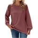 thumbnail image 1 of Tops Para Mujer Elegante Blusa Casual Camisas de Manga Larga Otoño Moda Sólido Cuello Redondo Camiseta Hallowout Odeerbi  ODB171293, 1 of 8