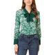 thumbnail image 5 of Blusa de mujer Allegra K con estampado floral bohemio, mangas largas, lazo en el cuello en V, color verde M, 5 of 7
