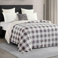thumbnail image 3 of Elegant Comfort Reversible Buffalo Plaid Flannel Sherpa Blanket - Soft Fleece Throw for Couch or Bed - Plush Warm Winter Blanket, Full, Gray, 3 of 5