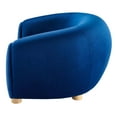 thumbnail image 4 of Armchair Accent Chair, Velvet, Blue Navy, Modern Contemporary Urban Design, Living Lounge Room Hotel Lobby Hospitality, 4 of 7