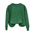 thumbnail image 2 of Lisingtool Women's Casual Long Sleeve Crewneck Sweatshirt Soft Comfy Loose Fit Pullover Top for Everyday Wear Black Green, 2 of 4