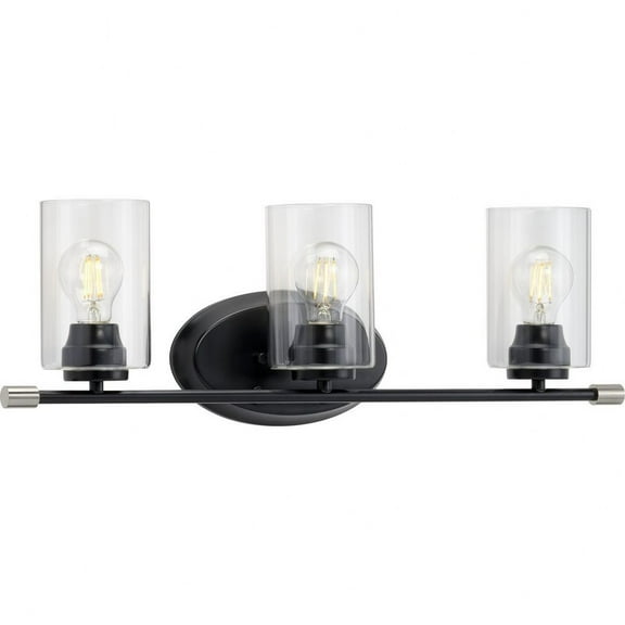 P300278-031-Progress Lighting-Riley - 3 Light - Cylinder Shade in Modern style - 25.25 Inches wide by 8.25 Inches high-Matte Black Finish
