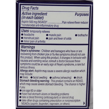 Bayer Extra Strength Aspirin Caplets, 500 mg, 100 Count