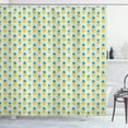 thumbnail image 1 of Ambesonne Pineapple Shower Curtain, Tropical Fruit on Stripes, 69"Wx84"L, Earth Yellow Teal, 1 of 3