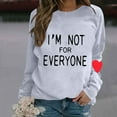 thumbnail image 2 of Women's Casual Loose Fit Long Sleeve Round Neck Sweatshirt Solid Color Fashion Top with Printed Letter Design, 2 of 2