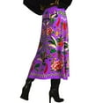 thumbnail image 2 of Women'S Skirt Midi Skirt Tropical Plant Print Pink Zipper A-Line Long Skirts Spring Summer Skirt Floral XL, 2 of 9