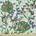 thumbnail image 2 of Ambesonne Tropical Fabric by the Yard Microfiber, Flowers Monstera Exotic, 3 Yards, Sage Green and Grey Pink, 2 of 2