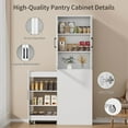thumbnail image 7 of CATLK 70.87" Tall Kitchen Pantry Cabinet - Modern Wooden Display Case with Pull-Out Shelf & Glass Doors for Dining Room & Office, White, 7 of 7