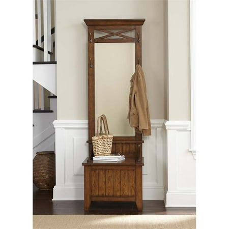 Liberty Furniture Hearthstone Hall Tree In Rustic Oak