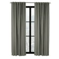 thumbnail image 3 of Thermalogic Galati Room Darkening Trendy Textured Herringbone Motif Dual Header Curtain Panel 52" x 108" Charcoal, 3 of 5