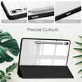 thumbnail image 4 of Allytechgroup Folio Case for Samsung Galaxy Tab S9 11 inch 2023 Released (Model Number: SM-X710/X716B/X718U), Slim Trifold Stand Cover with Pencil Holder Clear Back Shell Shockproof Cover, Black, 4 of 8