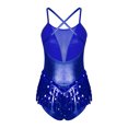 thumbnail image 4 of Yruioon Women Sparkling Sequins Fringed Dance Dress Shiny Tassel Latin Dance Dress Performance Royal_Blue M, 4 of 7