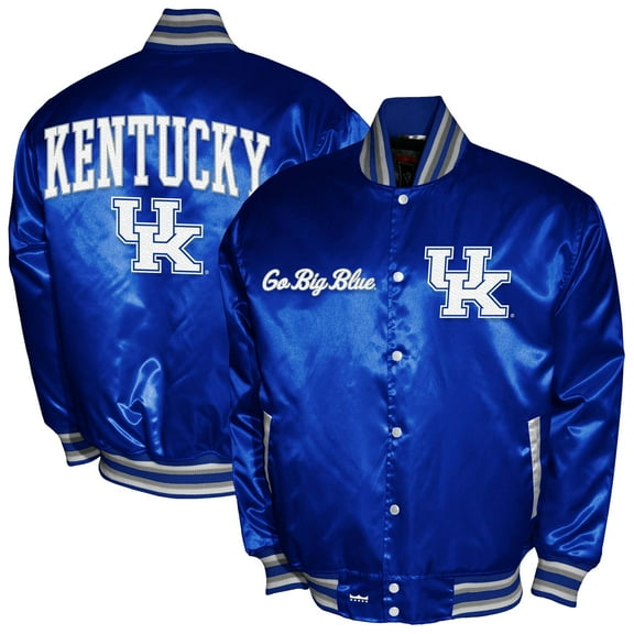 Men's Franchise Club Royal Kentucky Wildcats Satin Full-Snap Jacket