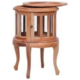 vidaXL End Table Glass Display Side Table Natural Solid Wood