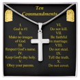 thumbnail image 2 of Pendentif en Acier Inoxydable avec Dix Commandements, 2 of 7