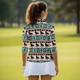 thumbnail image 5 of Uorisanigo Tribal Horse Women's 3/4 Sleeve Golf Top with Zipper Comfortable Breathable Women's Dry-Fit Golf Polo Shirts Polyester Spandex Fabric Fashionable Workout Tops Size XL, 5 of 7