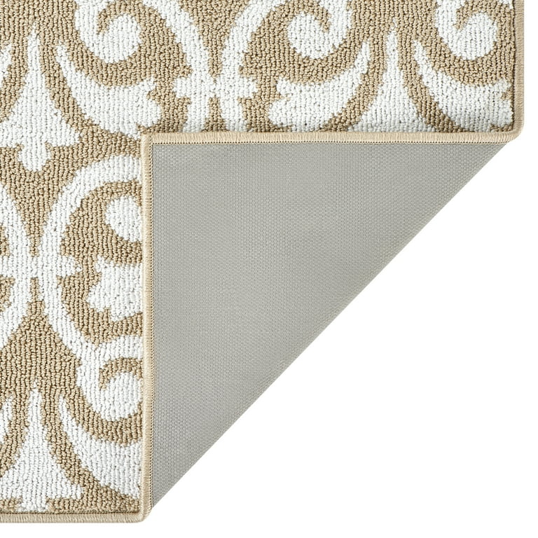 Jean Pierre Washable Non-Slip Accent Rug - White - Walmart.com
