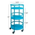 thumbnail image 6 of Mainstays  32" 3-Tier Rolling Round Kitchen Bar Storage Cart, Blue, 6 of 7