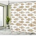 thumbnail image 4 of Ambesonne Nautical Shower Curtain, Fish Sea Animal Marine Art, 69"Wx70"L, Sand Brown, 4 of 4