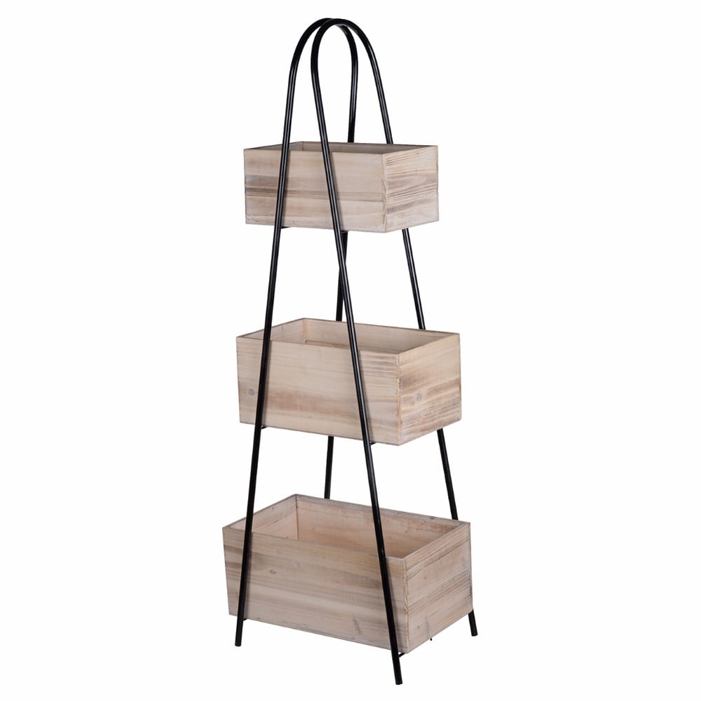 Practical Flair Trio Triangle Storage Stand with Wood Boxes