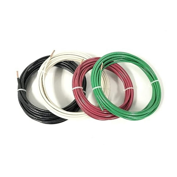 THHN THWN Wire 6 AWG & 10 AWG - Building Wire - Hook Up Wire - 20ft Each - Black, White, Red, Green - Electrical Wire for Grounding, Pools & Spas