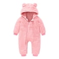thumbnail image 3 of Esaierr Newborn Baby Girls Boys Snowsuit 6 Months-3 Years Fleece Jacket Ears Hooded Jumpsuit Infant Onesie Winter Romper Outwear, 3 of 9