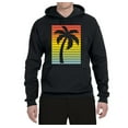 thumbnail image 2 of Tropical Palm Tree Silhouette | Mens Pop Culture Hooded Sweatshirt Graphic Hoodie, Black, Small, 2 of 4