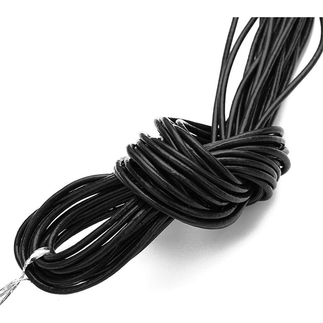 Yazoeia 10 Yards Round Leather String Cord, 3mm Wide Leather DIY Jewelry Ropes, Faux Leather Cord Rope Strips for Jewelry Making, Necklace, Bracelets, Jewelry, Braiding CJC912-164319