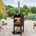 thumbnail image 7 of EastVita Outdoor Pizza Oven,Wood Fired Pizza Maker,Portable Patio Pizza Oven with Pizza Stone,Peel,Grill Rack,Wheels,Cover,Black, 7 of 7