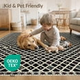 thumbnail image 4 of ODIKA 8'x10' Washable Area Rug Non-Slip Chair-Friendly Mat Aesthetic Boho Crosshatch Grid Contemporary Bathroom Printed for Dining Room, Large Office, Lounge, 4 of 7