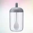 thumbnail image 3 of Dytern spice jars Transparent Jars Round Spice Storage Jars Kitchen Sugar Container with Glass Lid with Spoon for Kitchen (Grey),2.17"X2.17"X4.92", 3 of 10