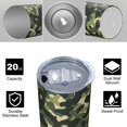 thumbnail image 4 of Camouflage 20 Oz Stainless Steel Skinny Tumbler – Vacuum Insulated Slim Travel Cup with Lid & Stainless Steel Straw, 360° Full Wrap Printed Tumbler for Home, Office & Outdoor Use, 4 of 6