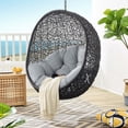thumbnail image 3 of Modway Encase Outdoor Patio Rattan Swing Lounge Chair in Gray/Black, 3 of 8