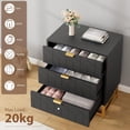 thumbnail image 4 of EastVita Modern 3 Drawer Dresser Wide Chest with Gold Metal Legs and Handles Wood Storage Organizer for Bedroom Living Room Hallway Black, 4 of 7