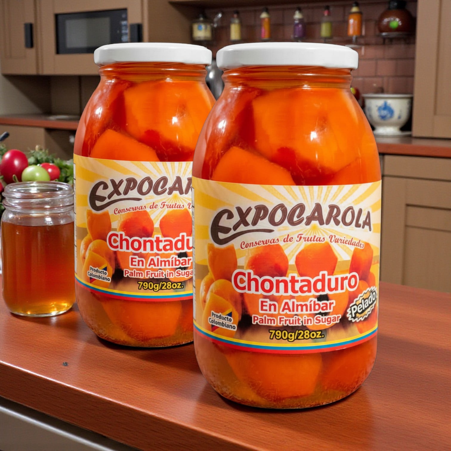 Expocarola Chontaduro Pelado en Salmuera - Peach Palm Fruit in Brine, Colombian Superfruit, 790g Jar (Pack of 2)