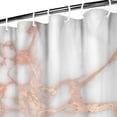 thumbnail image 3 of White Rose Gold Marble Shower Curtain 36"x72" ,Bathroom Decorative Shower Curtains Set with 12 Hooks,Modern Waterproof Washable Shower Curtain, 3 of 6