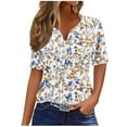 thumbnail image 4 of ATENAR T Shirts for Women Short Sleeve Casual Shirts for Women V Neck Tee Coffee L, 4 of 5