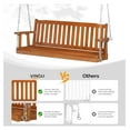thumbnail image 2 of JTAOT Heavy Duty 880 LBS 5 FT Wooden Porch Swing Outdoor, Outdoor Hanging Swing Bench (5 FT, Brown), 2 of 7