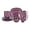 Matte Purple, variant on Stoneware Square 16pc Dinnerware Set, Inside Shiny Rose + Outside Matte Black