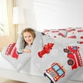thumbnail image 4 of Feelyou Red Fire Fighter Queen Comforter Set for Teen, Cartoon Truck Car Bedding Sets, Vehicle Theme Reversible Bedding Comforter Set, Lightweight Room Decor, 3 Pieces, 4 of 8
